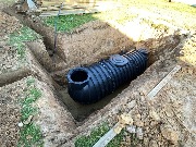 Подземная модульная емкость DL 9000 литров - В котловане со снятыми горловинами