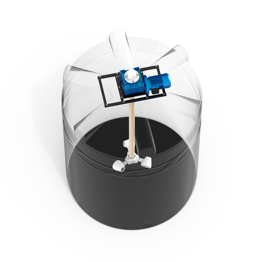 Емкость V 6000 литров с мешалкой для вязких жидкостей фото 2 вид сверху рентген