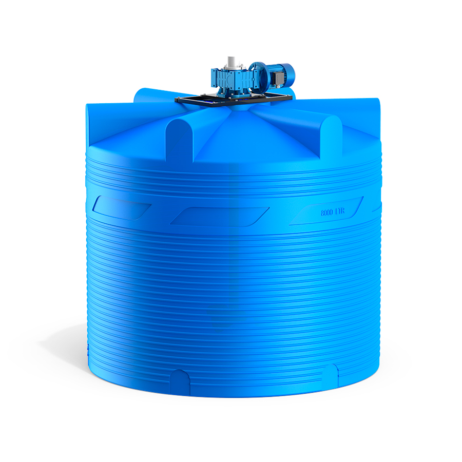 Емкость V 8000 литров с мешалкой для вязких жидкостей фото спереди 01