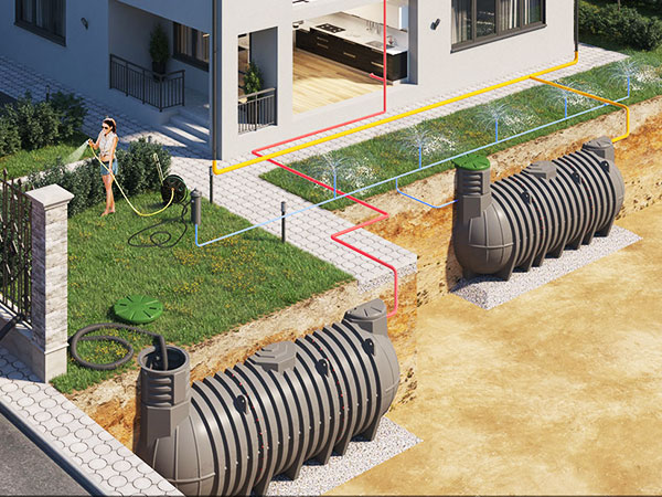 пластиковая горизонтальная емкость