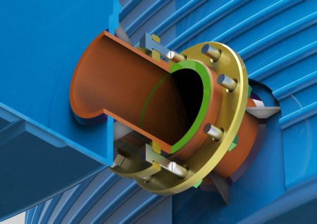 фланцевое соединение емкости и 110 трубы вид 1