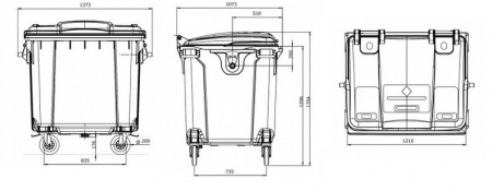 Контейнер для мусора MGB 770 литров (Россия)
