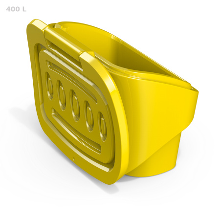 Ящик для соли, реагентов 400 л желтый открытый - вид сзади