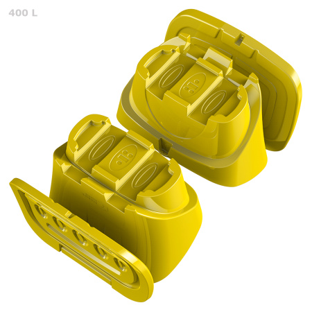 Ящик для соли, реагентов 400 л желтый открытый - вид снизу