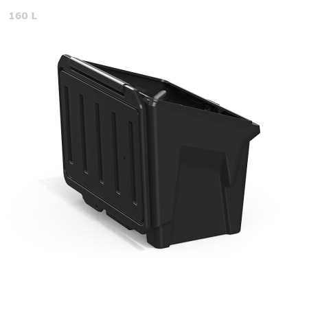 Ящик для ветоши 160 литров -  фото сбоку откр крышка