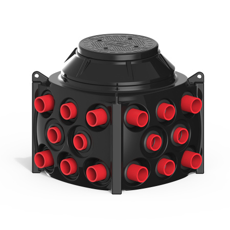 Колодец КН 1000x1000 H900 с крышкой D560 мм стандарт трубы 01