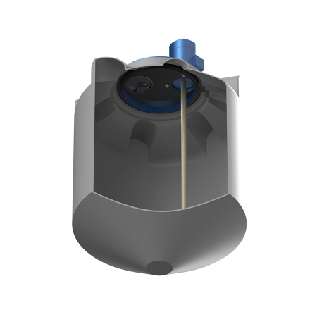 Анонс Емкость K 200 литров с пропеллерной мешалкой без обрешетки вид снизу в разрез