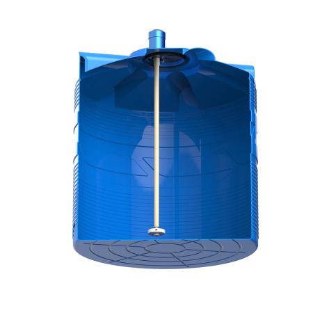 Емкость V 2000 литров с турбинной мешалкой фото 6 в разрез