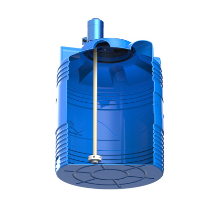 Емкость V 300 литров с турбинной мешалкой фото снизу в разрез