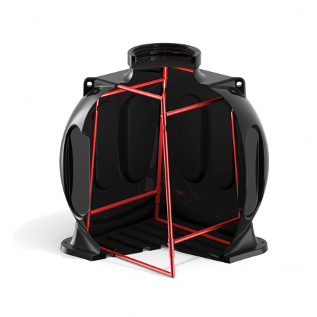 Колодец КС-5 с каркасом в разрезе без крышки