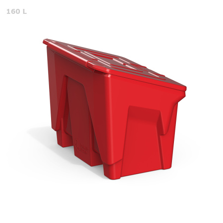 Ящик для соли, реагентов 160 литров - вид сбоку крышка закрыта