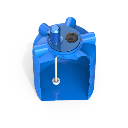 Емкость V 300 литров с турбинной мешалкой фото сверху в разрез