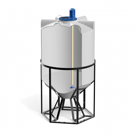 Емкость K 1000 литров с пропеллерной мешалкой в разрезе фото 2