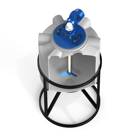 Емкость K 200 литров с лопастной мешалкой вид сверху разрез фото 2