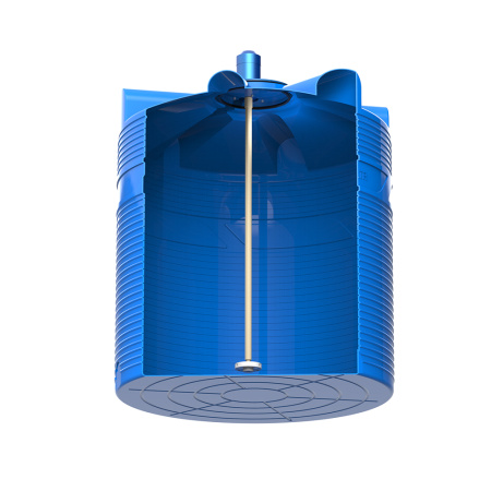 Емкость V 3000 литров с турбинной мешалкой фото 6 в разрез