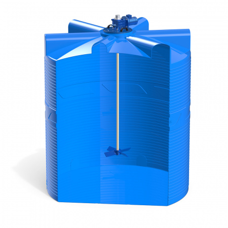 Емкость V 10000 литров с лопастной мешалкой в разрезе фото 1