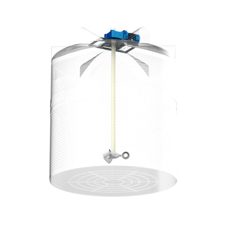 Емкость V 10000 литров с мешалкой для вязких жидкостей фото 03 снизу рентген