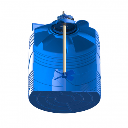 Емкость V 500 литров с лопастной мешалкой вид снизу в разрезе - фото 2
