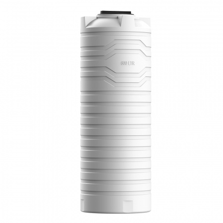 Узкая тонкая емкость N 600 литров вид сбоку цвет белый