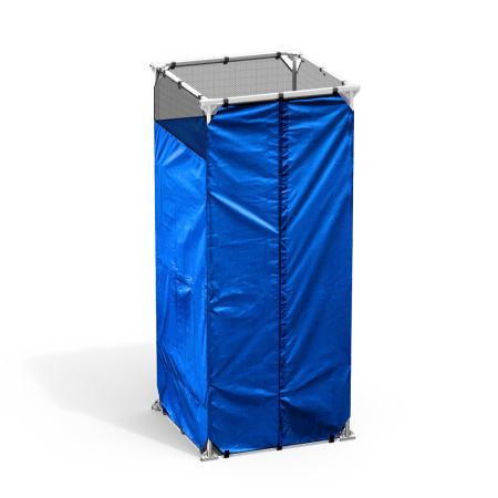 Разборная душевая кабина для дачи синего цвета фото 2