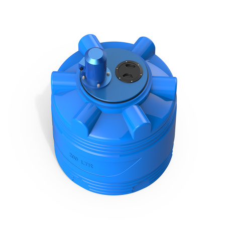 Емкость V 200 литров с турбинной мешалкой фото вид сверху