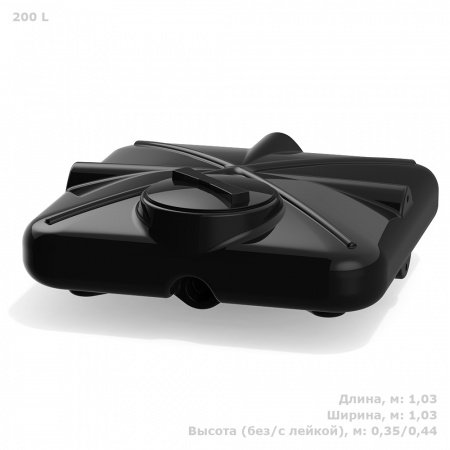 Бак душевой «РОСА» 200 литров фото с габаритами 