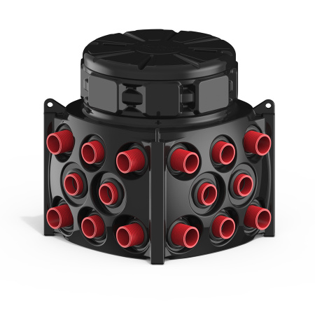 Колодец КН 1000 H1000 с крышкой D 780 мм фото с трубами