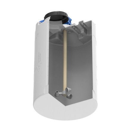 Емкость CDT 200 литров с лопастной мешалкой вид в разрез снизу