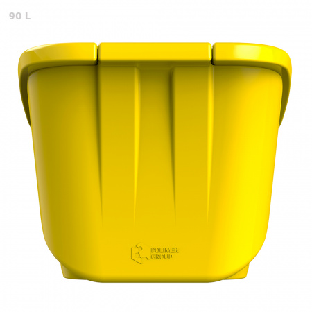 Желтый ящик для соли, реагентов 90 литров - закрытый сзади