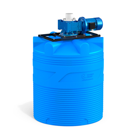 Емкость V 1000 литров с мешалкой для вязких жидкостей фото вид спереди