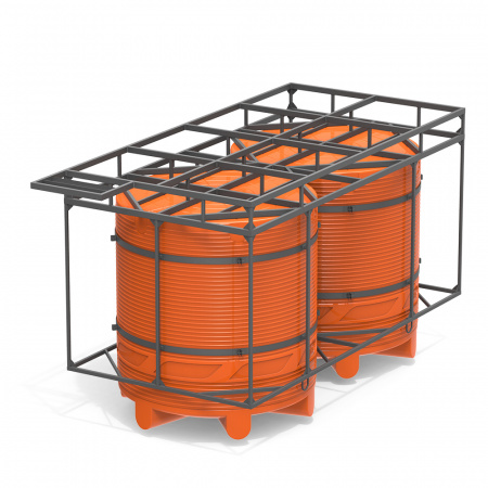 Кассета с полным сливом двойная с емкостями V 5000 КАС вид снизу - фото 1