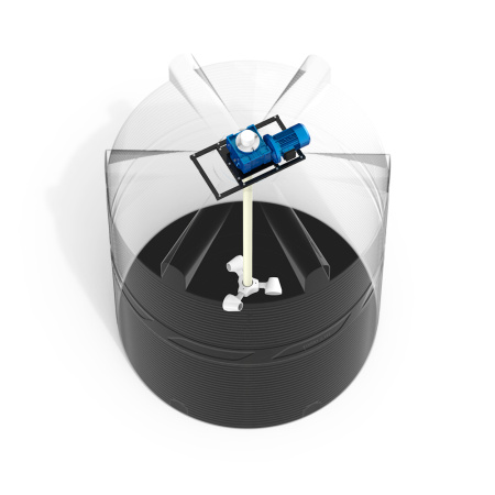 Емкость V 10000 литров с мешалкой для вязких жидкостей фото 02 сверху рентген