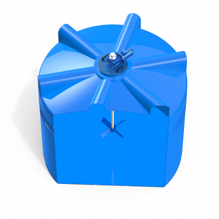 Емкость V 8000 литров с лопастной мешалкой в разрезе фото 2