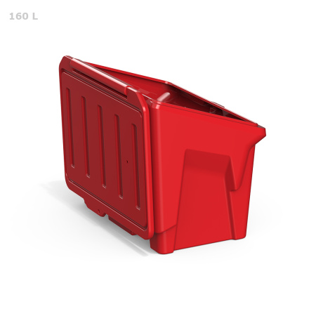 Ящик для соли, реагентов 160 литров - вид сбоку крышка открыта