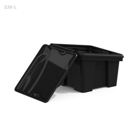 Ящик для для ветоши 220 литров открытый вид сзади