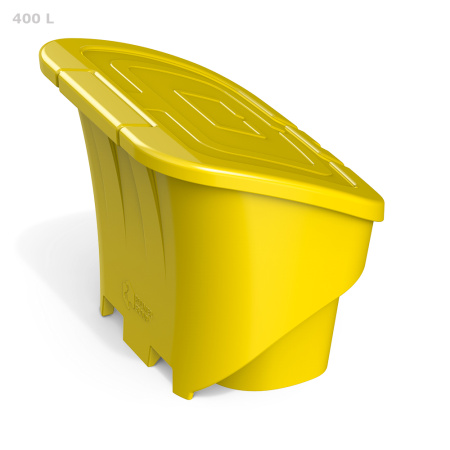 Ящик для соли, реагентов 400 л желтый - вид сзади