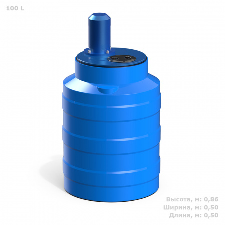 Емкость V 100 литров с пропеллерной мешалкой фото с габаритами 