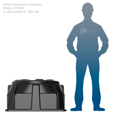 Колодец оперативного доступа КОД 2 H500 с крышкой D 780 мм - рядом с человеком