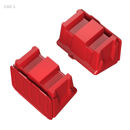 Ящик для соли, реагентов 160 литров - вид снизу 2 штуки