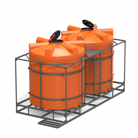 Кассета с полным сливом двойная с емкостями V 5000 КАС с открытой крышкой фото 2