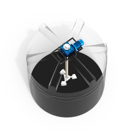 Емкость V 8000 литров с мешалкой для вязких жидкостей фото сверху в рентген