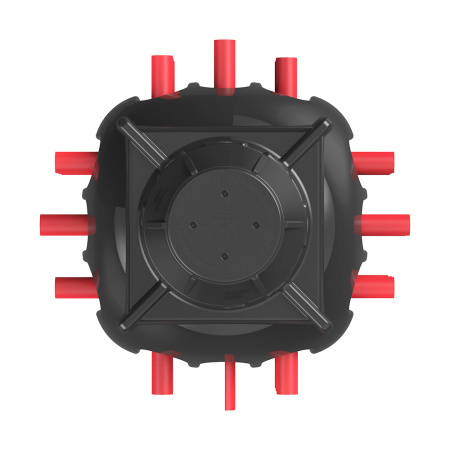 Колодец КС-5М с дополнительной горловиной H200, с крышкой D560 мм фото с вводами труб сверху