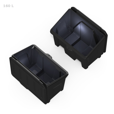 Ящик для ветоши 160 литров -  2 ящика фото сверху откр крышка