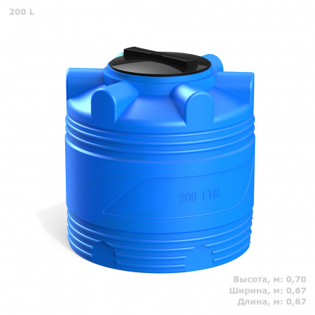 Емкость V 200 литров цвет синий фото с габаритами