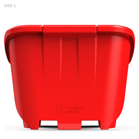 Ящик для песка 400 литров - фото с закрытой крышкой сзади