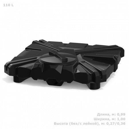 Бак душевой «РОСА» 110 л - фото 1 с габаритами