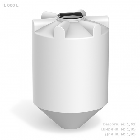 Конусная емкость K 1000 литров без обрешетки фото с габаритами