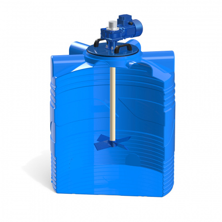 Емкость V 500 литров с лопастной мешалкой в разрезе - фото 1