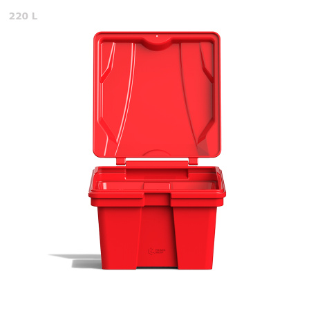 Ящик для песка 220 литров открытый - вид спереди