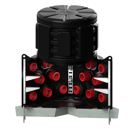 Колодец КН 1000 H1300 с крышкой D 780 мм фото в разрез трубы и стойки